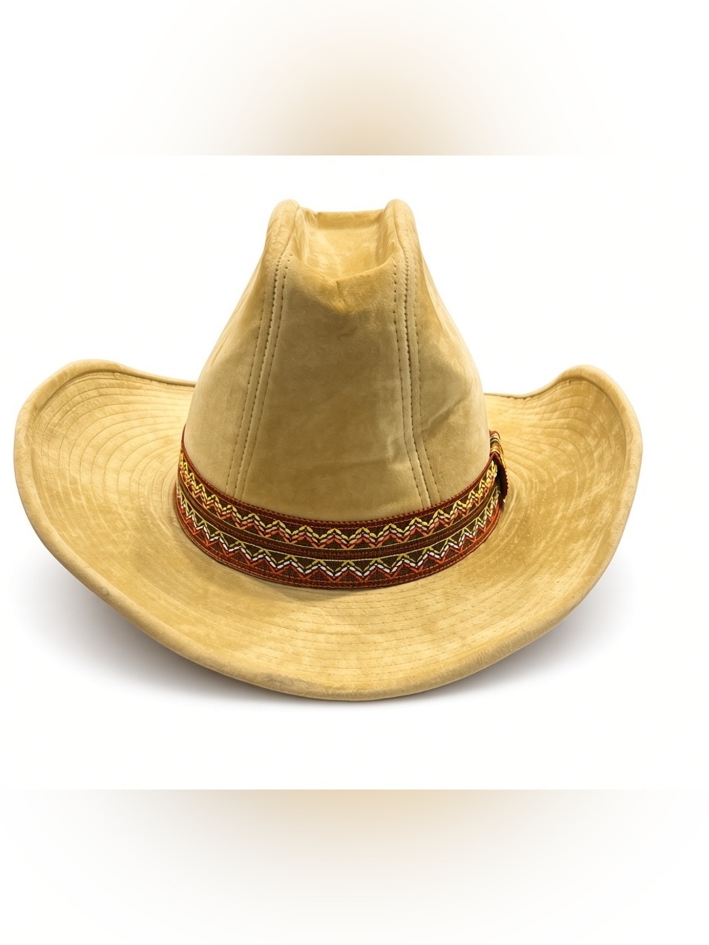 Vintage The Duke collection Tan Suede Cowboy Hat Size Med 6 3/4 - 6 5/8 Unisex